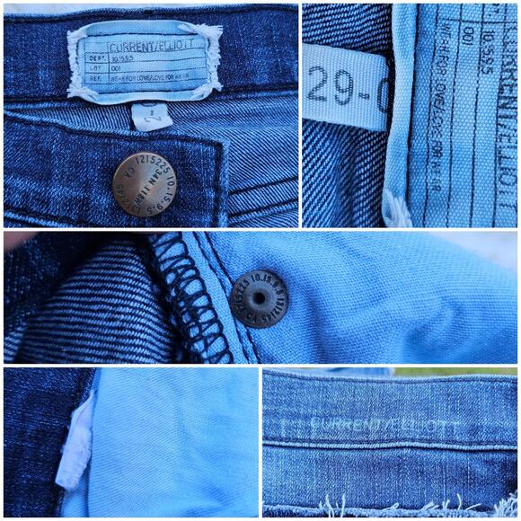 Raw Hem Jeans Current Elliott Size 29 Dark Stretch Denim Crop Ankle Skinny Jean - Picture 4 of 10